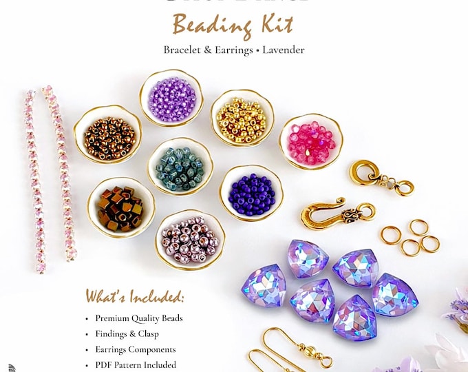 Beading Kit Bracelet & Earrings • DIY Jewelry Kit • Seed Bead Kit • Free US Shipping