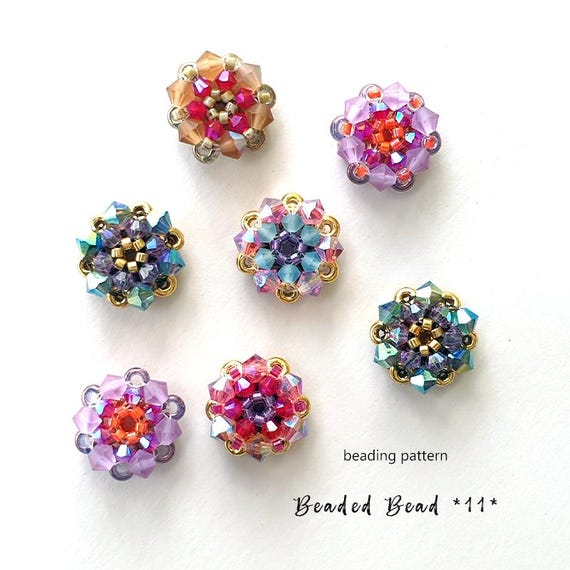 Beaded Disc Pattern Tutorial: Cubic Right Angle Weave CRAW (PDF Download)