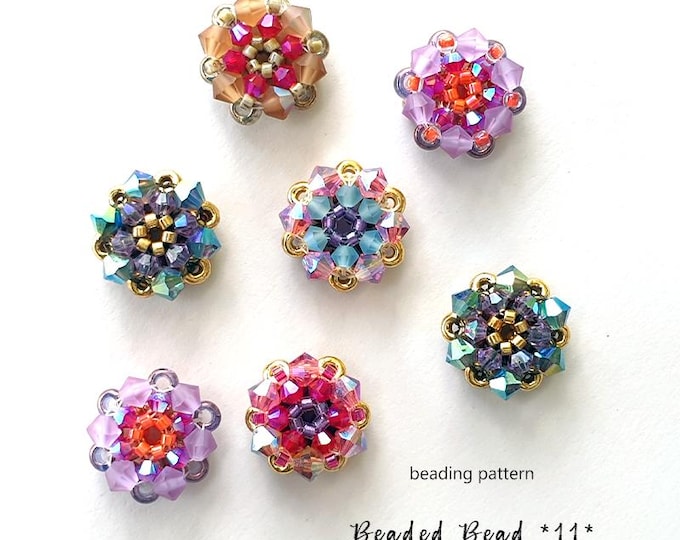 Beaded Disc Pattern Tutorial: Cubic Right Angle Weave CRAW (PDF Download)