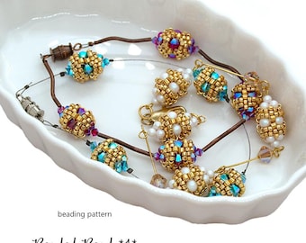 Jewelry making - Beaded Component Tutorial with seed beads and Crystals (PDF Pattern)