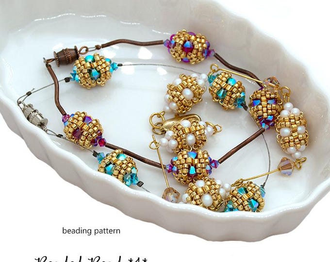 Jewelry making - Beaded Component Tutorial with seed beads and Crystals (PDF Pattern)