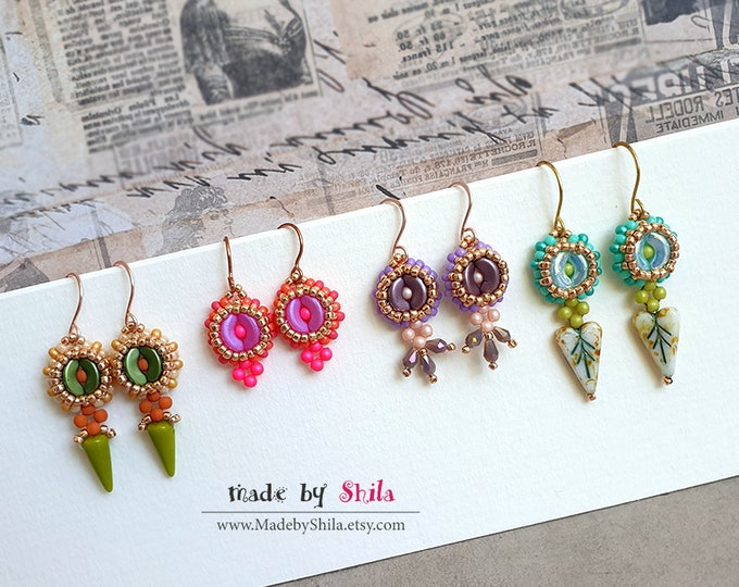 Arcos Seed Bead Earrings Pattern: Step-by-Step Jewelry Tutorial (PDF Download)