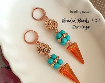 Beaded Beads Earrings Pattern – Seed Bead & Crystal Jewelry (2 PDF Download)