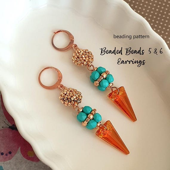 Jewelry making, Beaded Earrings with seed beads, crystal pearls and bicone, any goodies of your choice - Beaded Beads Earrings * 5 & 6 *