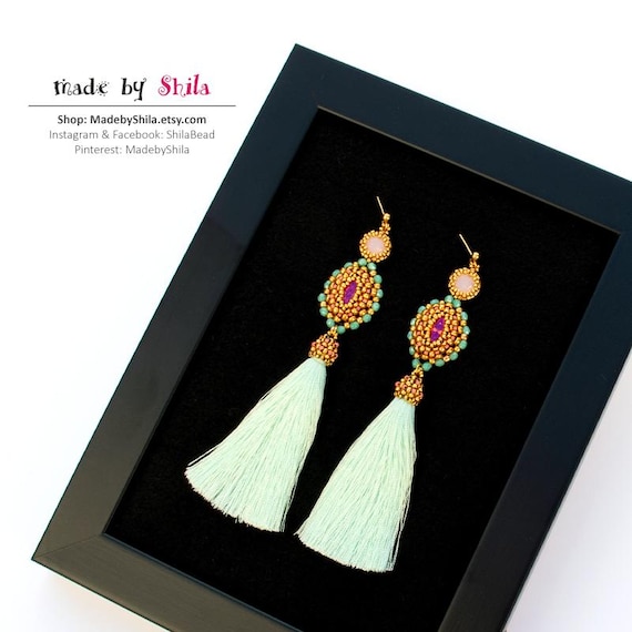 Pattern Tutorial - Earrings Jewelry making with Seed beads and Crystals Step-by-step PDF Instant download - Cassiopeia Earrings No 66