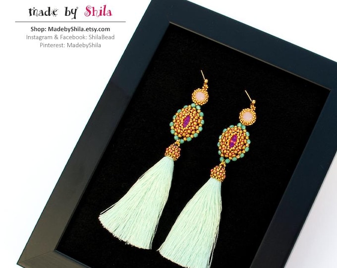 Pattern Tutorial - Earrings Jewelry making with Seed beads and Crystals Step-by-step PDF Instant download - Cassiopeia Earrings No 66