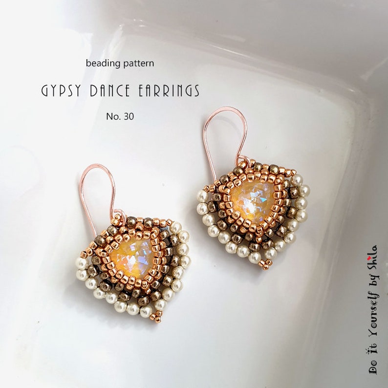 Beading Pattern Tutorial Step by step INSTANT download PDF Gypsy Dance Earrings No 30 image 7