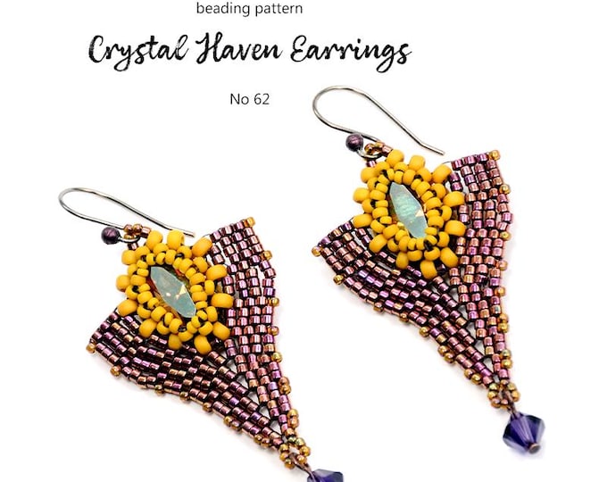 Crystal Haven Earrings Pattern: Seed Bead & Crystal Jewelry Tutorial (PDF Download)