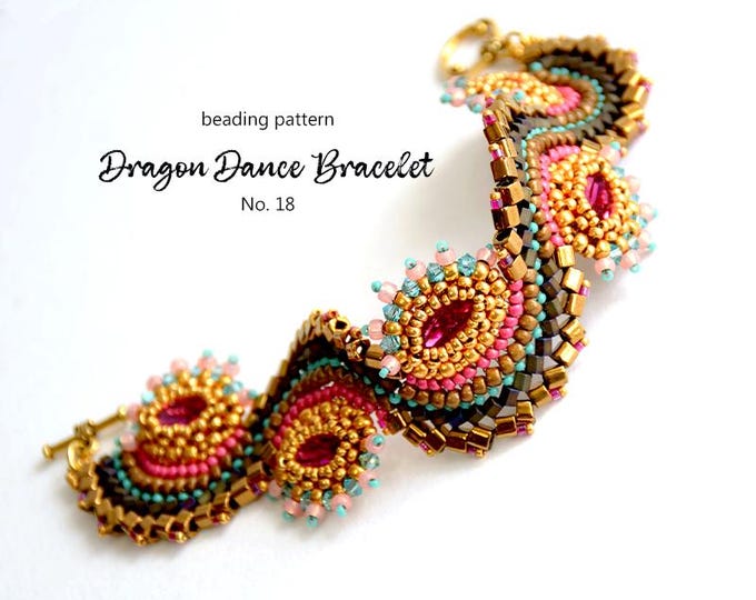 Bracelet Beading Pattern PDF • Dragon Dance Seed Bead Bracelet, Instant Download