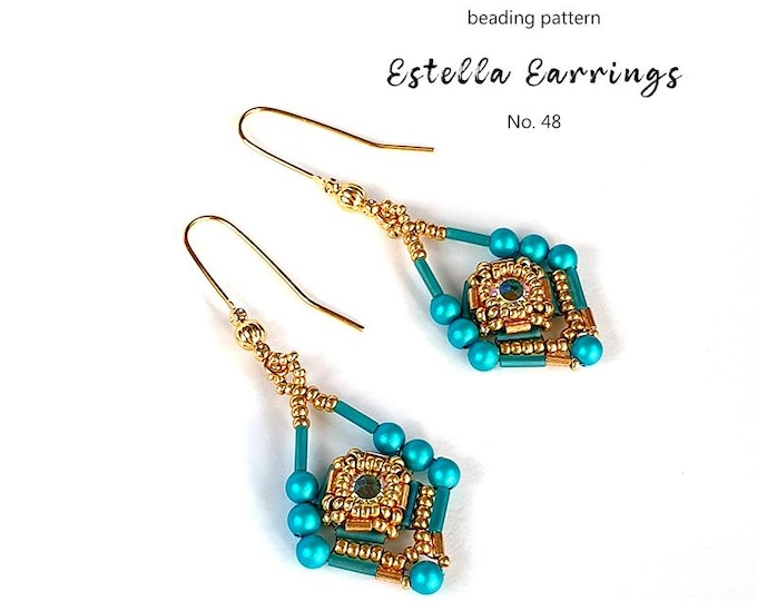 Beaded Earring Pattern: Crystal & Seed Bead Tutorial (PDF)