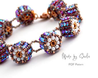 Beaded Sushi Bracelet Pattern: Delica Beads & Crystals (PDF Download)