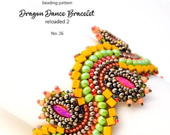 Beaded Bracelet Pattern: Dragon Dance Reloaded 2 (PDF Tutorial)