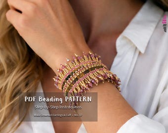 Elegant Seed Bead Bracelet & Earrings Pattern PDF • Herringbone Stitch Tutorial (Digital Download)