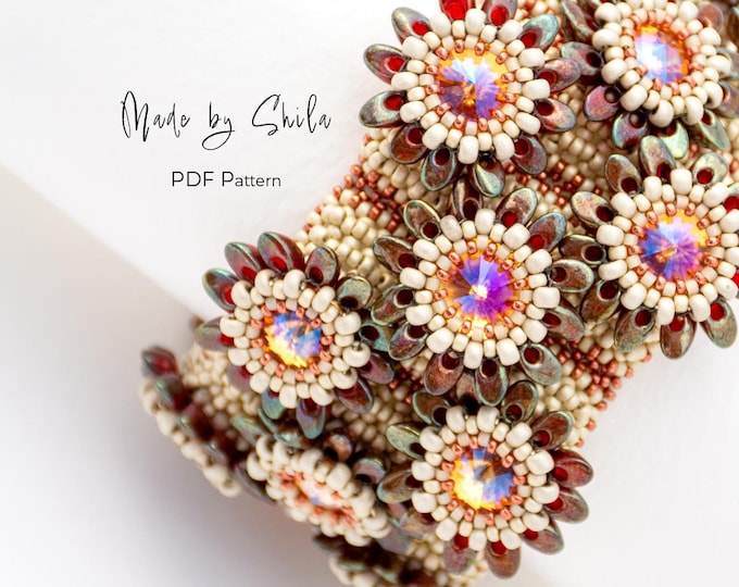 Statement Beaded Bracelet Pattern PDF • RAW Seed Bead Tutorial (Instant Download)