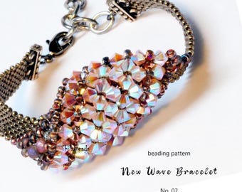 Beaded Bracelet Pattern: Seed Beads, Crystals, Pearls (PDF Tutorial)