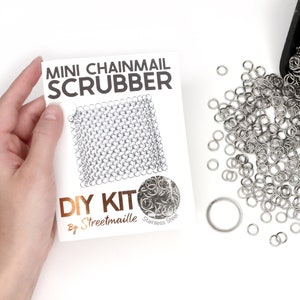 DIY Chainmail Scrubber Kit | Craft a Steel Scrubber for Cleaning Cast Iron from Included Supplies and Tutorial with this Beginner DIY Kit