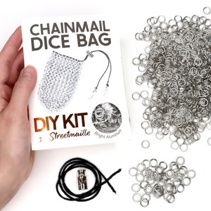 DIY Chainmail Dice Bag Kit | Craft a Drawstring Pouch from Your Choice of Metal with this Beginner Chainmaille Project Tutorial and Supplies