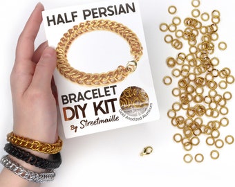 DIY Chain Bracelet Kit | Craft a Chunky Half Persian Chainmail Bracelet with this Beginner Jewelry Making Kit