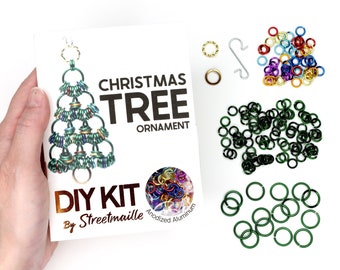 DIY Christmas Tree Ornament Kit | Craft a Festive Holiday Pine Tree from Included Supplies and Tutorial with this Beginner DIY Chainmail Kit