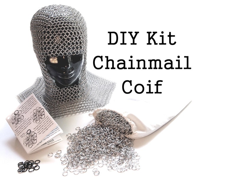 DIY Chainmail Coif Kit Craft a Medieval Knight Chain Mail Etsy