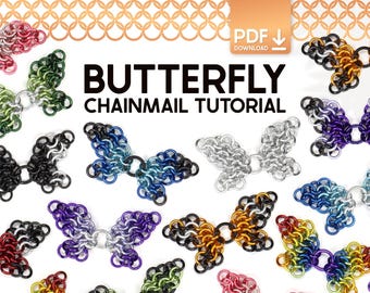 Chainmail Butterfly Necklace Tutorial - DIY Jewelry Making Guide and Patterns (PDF Download)