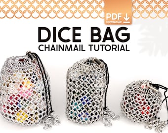 Chainmail Dice Bag Tutorial - Beginner Metal Drawstring Pouch Craft Guide and Patterns (PDF Download)