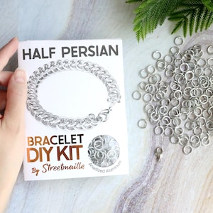 DIY Chain Bracelet Kit | Craft a Half Persian Chainmail Bracelet in Your Choice of Colors with this Beginner Friendly Jewelry Making Gift