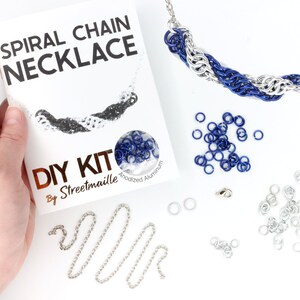 DIY Spiral DNA Necklace Kit | Craft a Personalized Double Helix Chainmail Pendant in your Choice of Colors with this Jewelry Making Kit