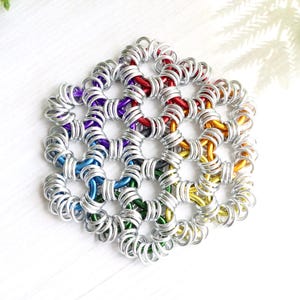 Hexagon Kettenhemd Fidget Spielzeug - Metall Fidget Sheet in Ihrer Wahl von Farben handgefertigt