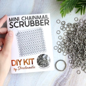 DIY Steel Chainmail Scrubber Kit - Beginner Metal Craft Supplies and Tutorial