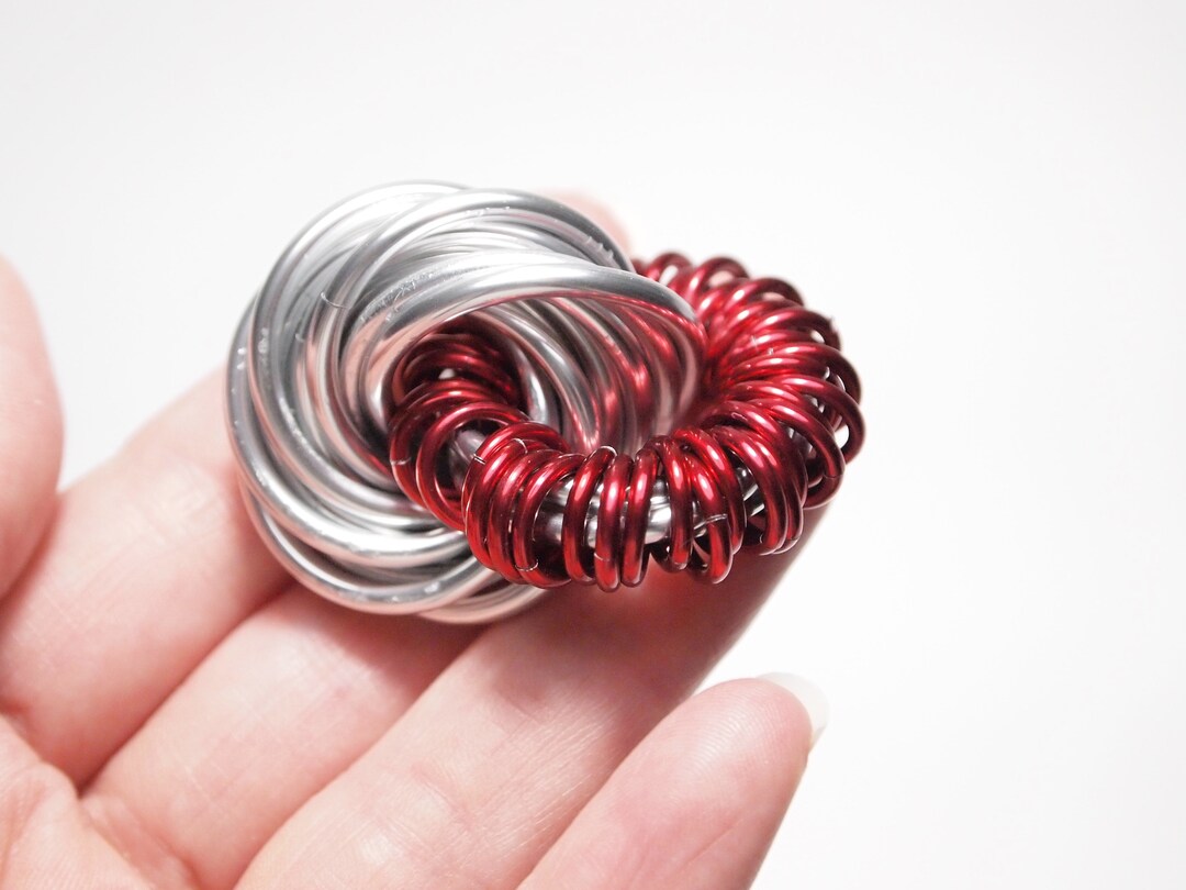 Metal Fidget Toy Infinity Rings Fun Fidget Ball With Looping Etsy