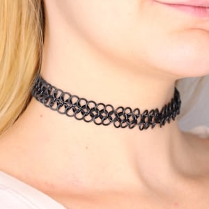 Chainmail Tattoo Choker - Stretchy Chain Necklace Handmade in Your Choice of Colors