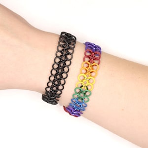 Chainmail Tattoo Bracelet Set - Stretchy Bracelets Handmade in Your Choice of Colors