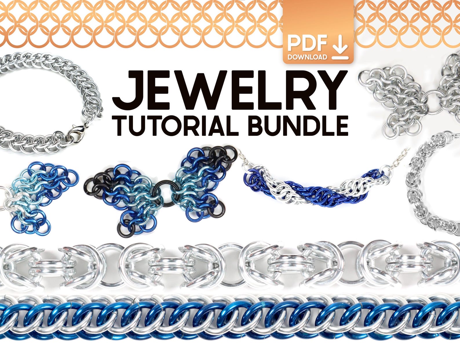 Chainmail Jewelry Tutorial Bundle - Beginner Metal Jewelry Making Craft ...