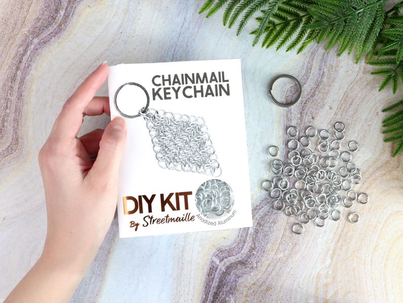 DIY Chainmail Keychain Kit - Beginner Metal Fidget Toy Craft Supplies ...