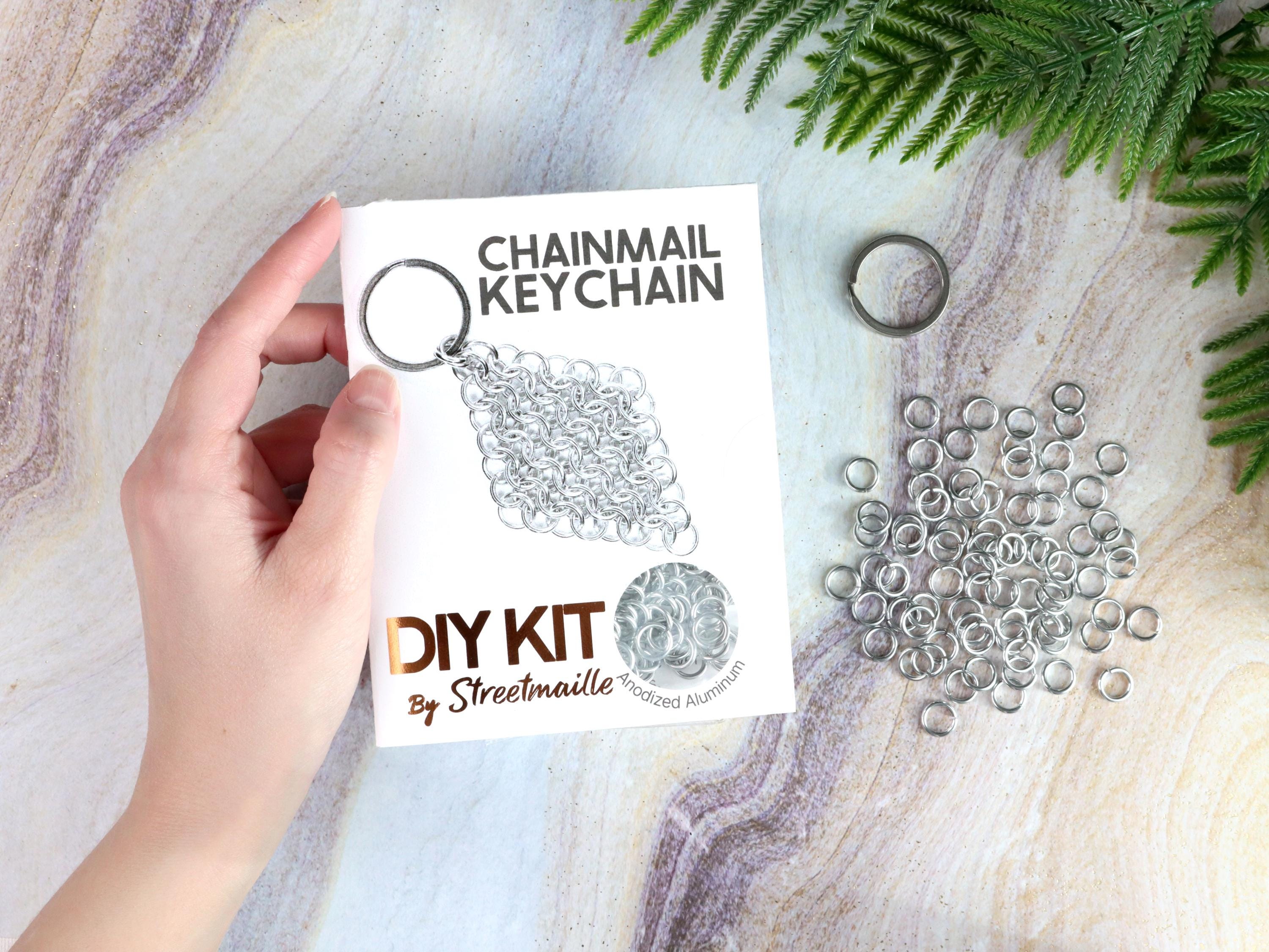 DIY Chainmail Keychain Kit - Beginner Metal Fidget Toy Craft Supplies ...