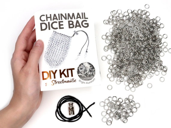 DIY Chainmail Dice Bag Kit Craft a Drawstring Pouch From Your Choice of  Metal With This Beginner Chainmaille Project Tutorial and Supplies 