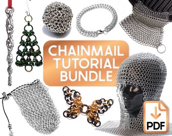 9 Project Chainmail Tutorial Bundle | Nine Chain Mail Patterns for Crafting Jewelry, Ornaments and More | Instant PDF Bundle Download