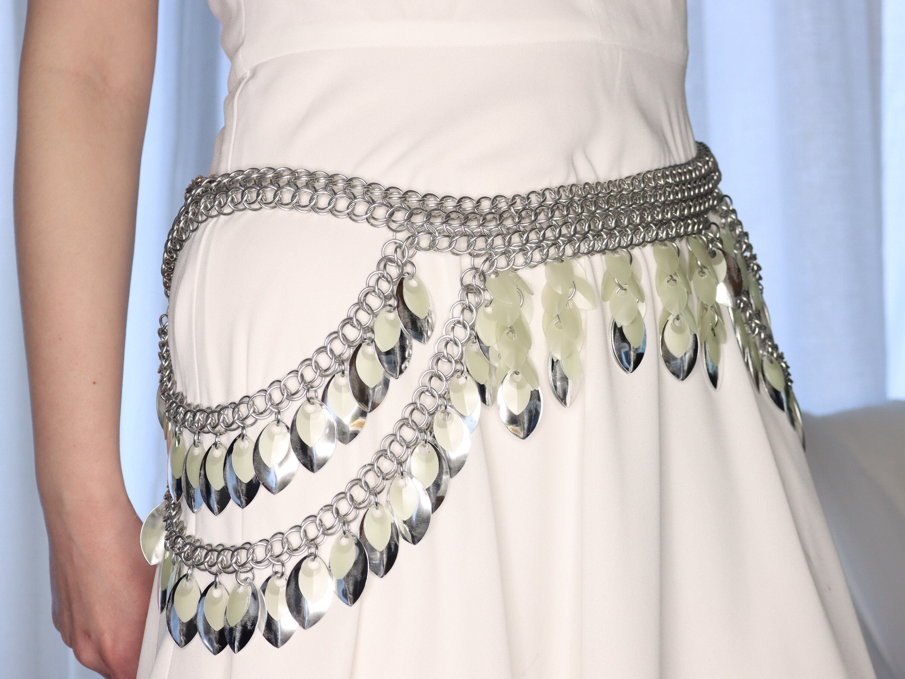 Glow in the Dark Dance Belt - Handmade Chainmail Costume  display picture 3