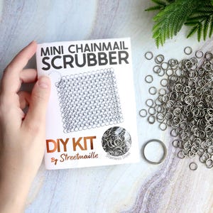 DIY Steel Chainmail Scrubber Kit - Beginner Cast Iron Pan Cleaner Craft Supplies and Tutorial