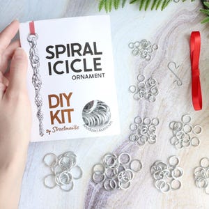 DIY Spiral Icicle Ornament Kit - Beginner Chainmail Winter Décor Craft Supplies and Tutorial
