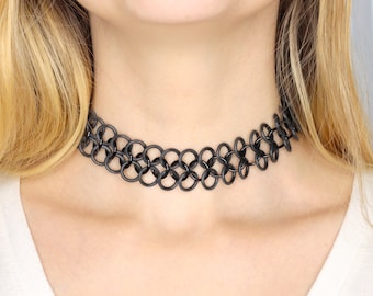 ネックレス・チョーカー BASSCLEF chain necklace black oil painting BLACK FOXTAIL TENNIS NECKLACE | Timeless Necklaces Nove25