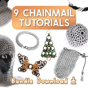 Chainmail Tutorial Bundle - Jewelry, Ornament, Gift, and Costume Craft Guides and Patterns (PDF Download)