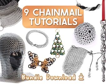 9 Chainmail Tutorial Bundle | Learn how to make Chain Mail with 9 Patterns for Jewelry, Ornaments and More | Instant PDF Download