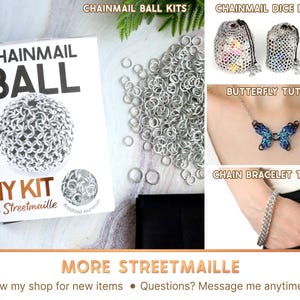 See more chainmail items on the Streetmaille store page, including a DIY kit version of this project with a printed tutorial and supplies, and more. Feel free to message me any time if you have any questions.