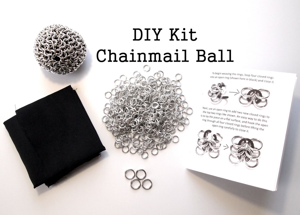 DIY Chainmail Ball Kit Craft a Metal Desk Toy From Included Etsy