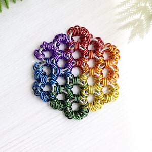 Hexagon Chainmail Fidget Toy - Metal Fidget Sheet Handmade in Your Choice of Colors