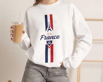 France Soccer Formation Crewneck | Tricolor Eiffel Tactical Lineup Sweatshirt