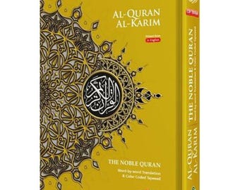 Maqdis B5 Mediano Al Quran Al Kareem Traducción palabra por palabra Código de color Tajweed Amarillo