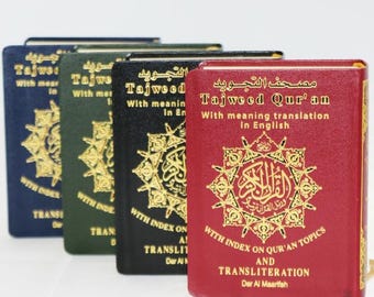 Tajweed Quran with English Translation and Transliteration Pocket Size (8x12) with Tasbeeh Gift
